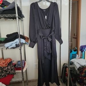 Elegant Black Wrap Dress